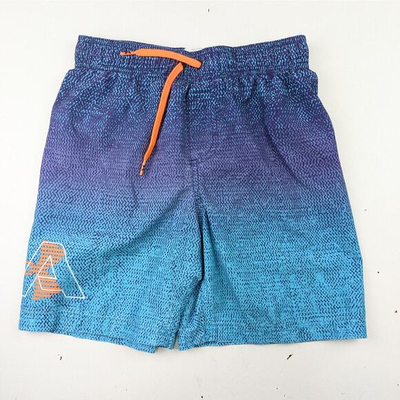 Under Armour Blue/Purple Patterned Swim Shorts - Boys Medium Youth - Picture 1 of 4